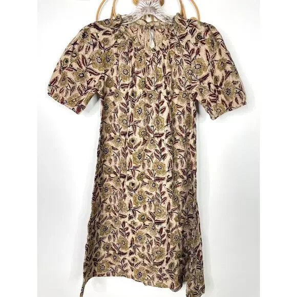 NEW Mata Traders Yashvi Dress printed floral tan S - Picture 4 of 8